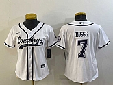 Women's Dallas Cowboys #7 Trevon Diggs White With Patch Cool Base Stitched Baseball Jersey